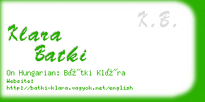 klara batki business card